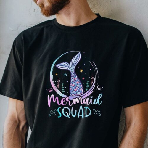 Celebrate Birthdays with Mermaid Squad Womens T-Shirt