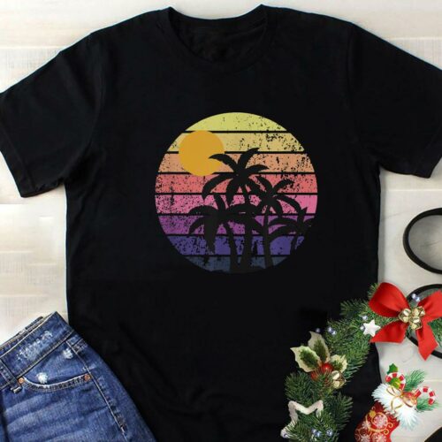 Retro Palm Trees T-Shirt - Sunshine Summer Vibes