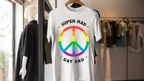 Super Rad Gay Dad Peace Sign LGBT Pride Fathers Day t-shirt